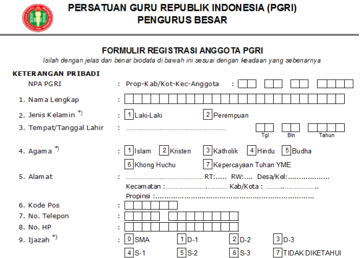 Pendaftaran PGRI Kota Jakarta Timur - Persatuan Guru Republik Indonesia Cabang Kota Jakarta Timur
